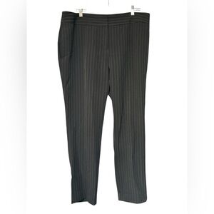 Kasper Black Pinstriped Dress Pants with Classic Straight-Leg Cut